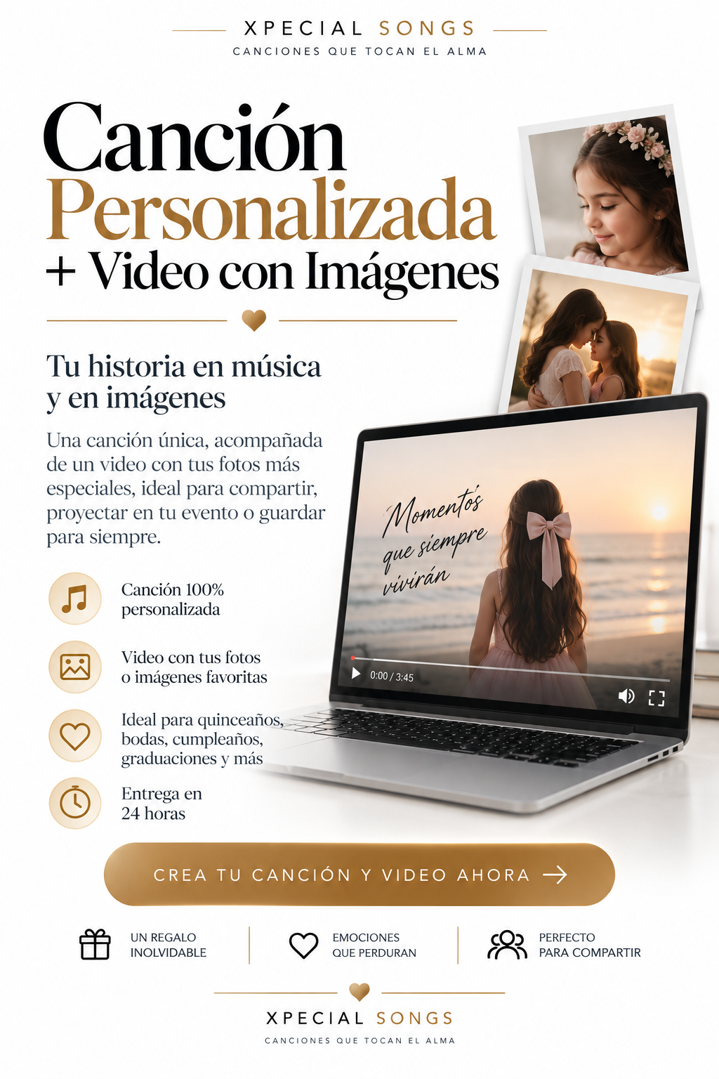 Video con fotos personalizado (Si ya tienes la canción)